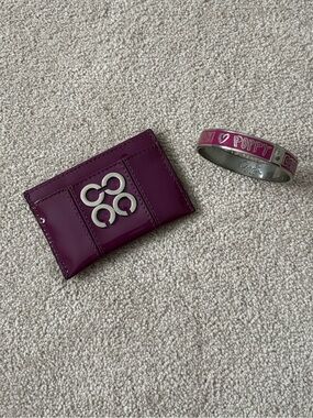 Vintage Coach Bundle Julia Op Art Cardholder Poppy Enamel Bangle Bracelet